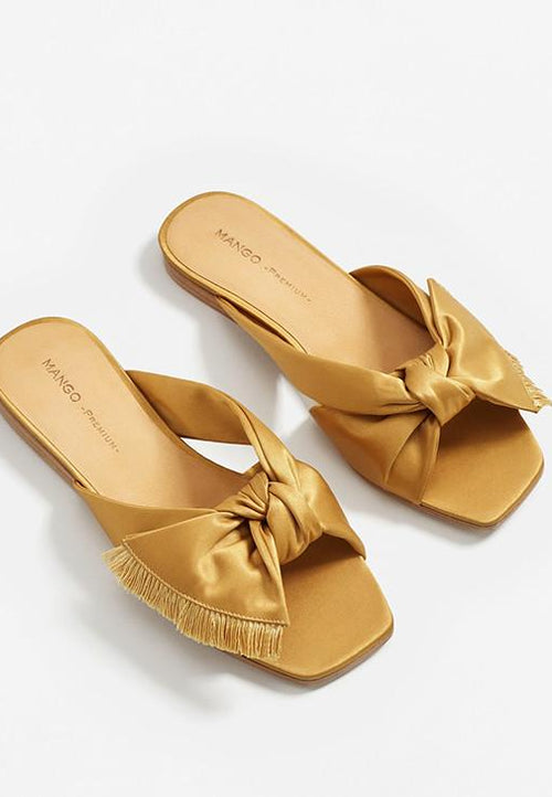 Bow satin sandals